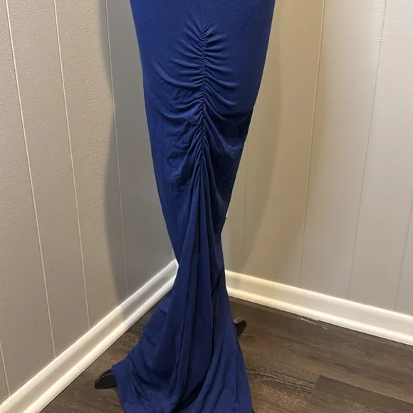 Victoria's Secret Women’s Small Blue Ruched Side Sleeveless Stretch Maxi Dress - Picture 4 of 8